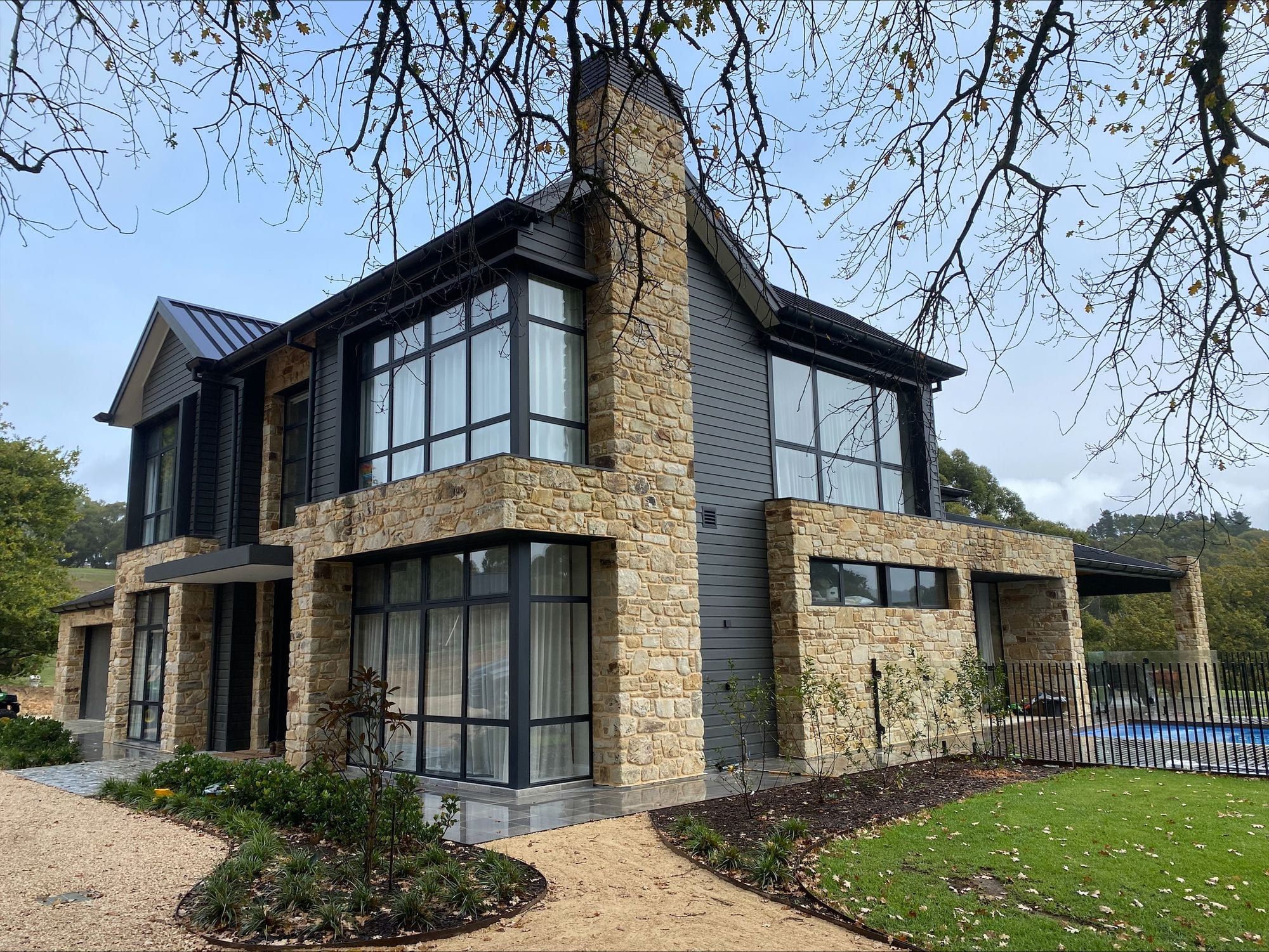 Hills modern stone residence